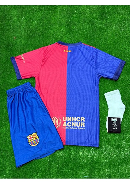 Barcelona 2024/25 Iç Saha Bordo # Isimsiz # Çocuk Forması 4lü Set
