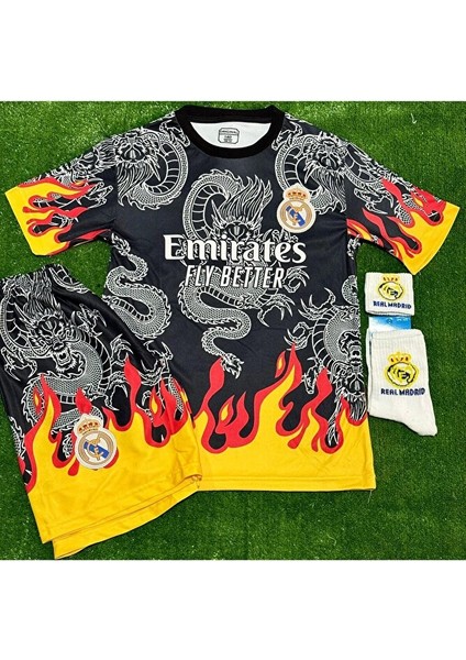 Realmadrid Özel Tasarım Alevli Ronaldo Çocuk Forması 4 Lü Set fiyatları
