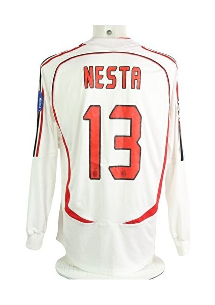 Mılan 2006/07 Şampiyonlar Ligi Beyaz Uzun Kol # Nesta # Yetişkin Forması
