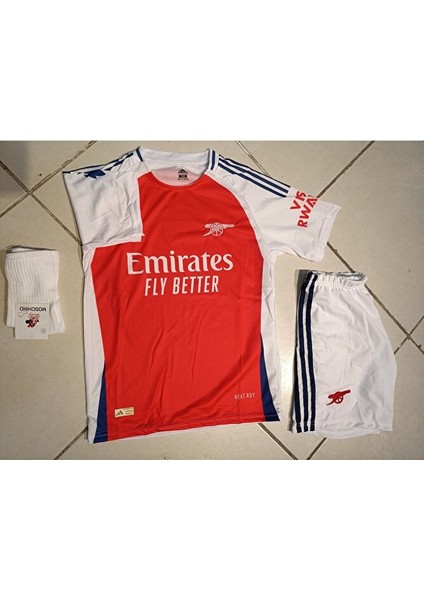 Arsenal 2024/25 Saka 7 Kırmızı Beyaz Çocuk Futbol Forma 3 Lü Set. Forma+Şort+Çorap fiyatları