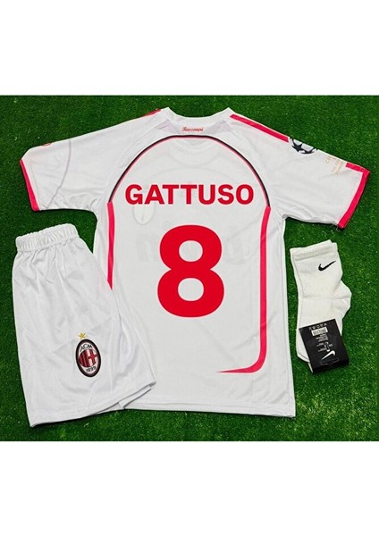 Mılan 2006/07 Deplasman Beyaz / Gattuso / Çocuk Forması 4lü Set