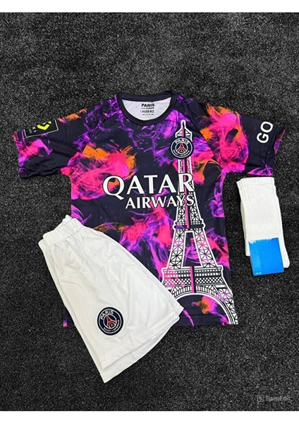 P.s.g 2023/24 Yeni Sezon Mbappe 7 Eyfel Desenli Çocuk Özel Konsept 3 Lü Set T-Shirt fiyatları