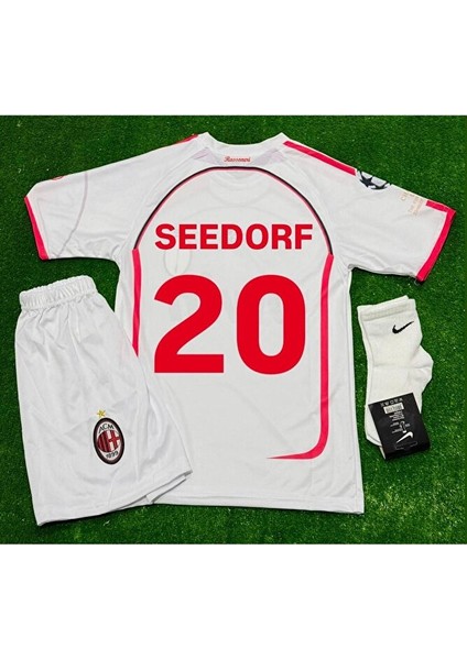 Mılan 2006/07 Deplasman Beyaz / Seedorf / Çocuk Forması 4lü Set