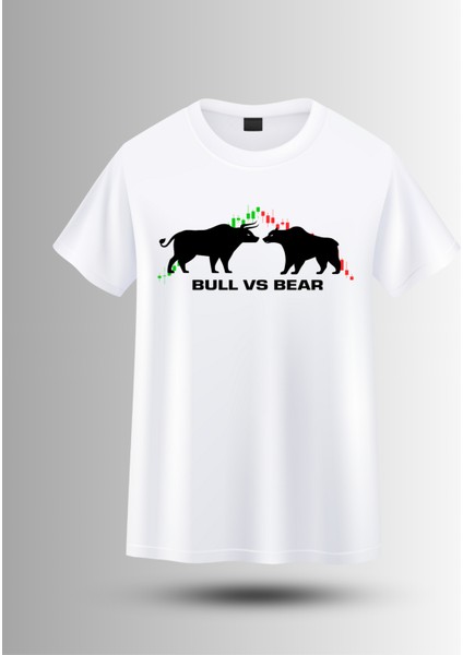 Devısso Traders Bull Vs Bear - Traders, Borsaci Kadın Beyazt-Shirt modelleri