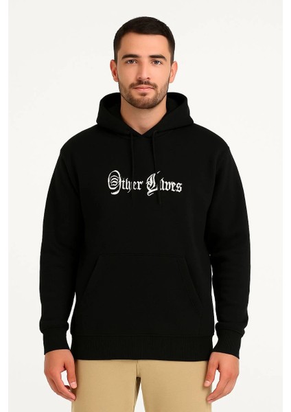Erkek Kapşonlu Sweatshirt 'other Lives' Ön & Arka Baskılı - Siyah fiyatları