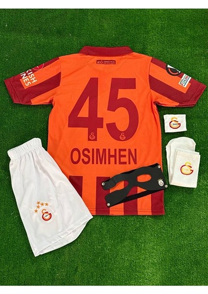 G.a.l.a.t.a.s.a.r.a.y Yeni Sezon O.s.i.m.h.e.n. 45 100.YIL Imzalı Çocuk Forması 5 Li Set+ Maske