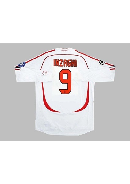 #milan Efsanesi #9 Inzaghi Nostalji Retro Uzun Kollu Forması (Beyaz)