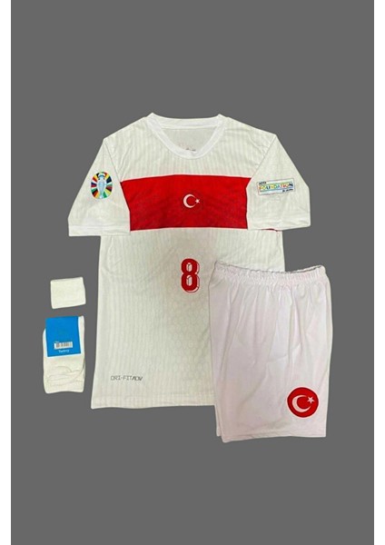 Arda Güler 8 Türkiye Milli Takım Euro 2024 Beyaz Çocuk Forması 3'lü Set fırsatları