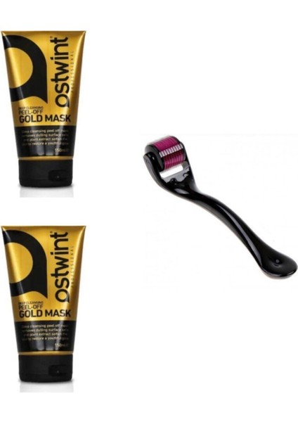 2 Adet Soyulabilir Altın Maske 1 Adet Dermaroller