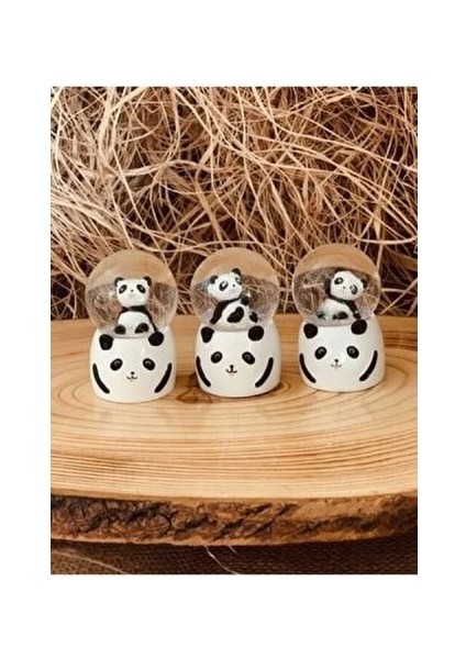 Küçük Boy Panda Kar Küresı Işıklı
