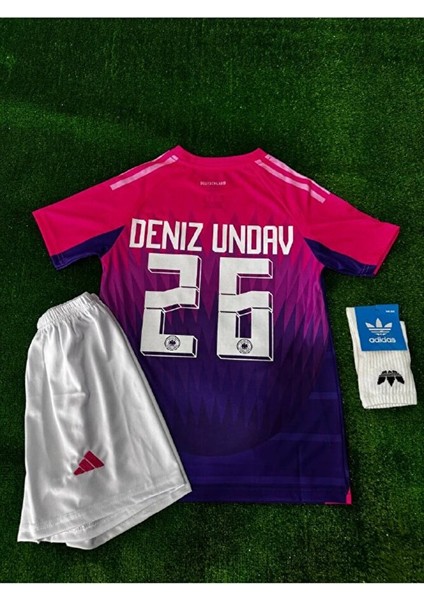 Almanya Milli Takımı # Deniz Undav # Deplasman Pembe Çocuk Forması 4lü Set