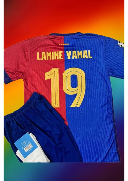 'barcelona' 2024/25 Yeni Sezonlamine Yamal 19 Iç Saha Parçalı Çocuk 3 Lü Set Futbol Forması