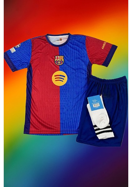 'barcelona' 2024/25 Yeni Sezonlamine Yamal 19 Iç Saha Parçalı Çocuk 3 Lü Set Futbol Forması fiyatları