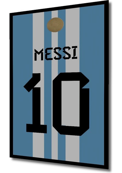 Çerçeve Görünümlü Messi Forması Dekoratif Ahşap Mdf Ev Duvar Tablo Dikdörtgen Ev Duvar Tablo fiyatları