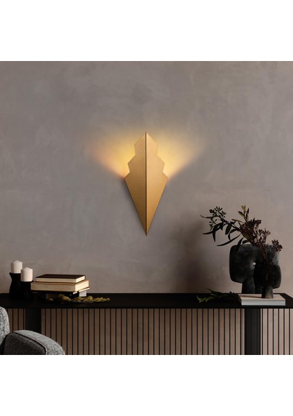 Arrow Rustik Metal Duvar Aplik Parlak Gold, Tekli Dekoratif Duvar Aydınlatma ARROW-15171