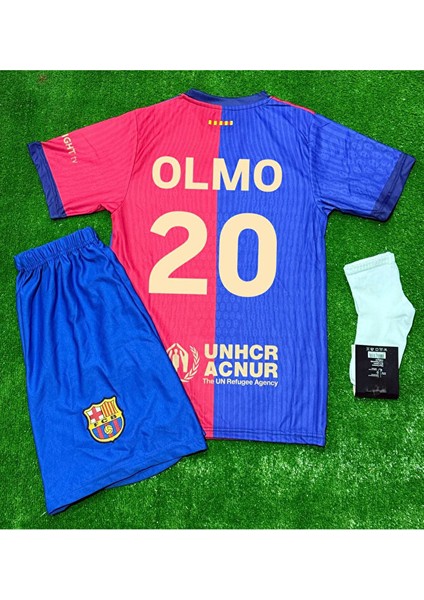 Barcelona 2024/25 Iç Saha Olmo Çocuk Forması 4 Lü Set