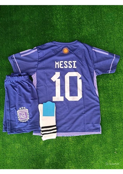 Arjantin Lionel Messi Yeni Sezon Özel Çocuk Forması Mor Deplasman