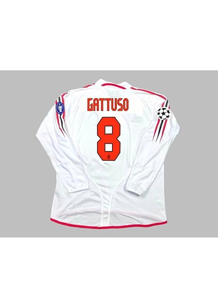 Mılan 2006/07 Şampiyonlar Ligi Beyaz Uzun Kol # Gattuso # Yetişkin Forması