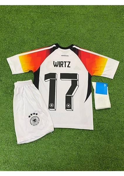Almanya Milli Takım Wirtz Beyaz Çocuk Forması 4 Lü Set