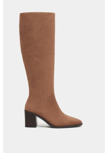 Isabella Taba Süet Sivri Burun Topuklu Kadın Çizme