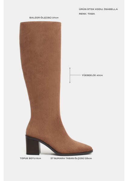 Isabella Taba Süet Sivri Burun Topuklu Kadın Çizme modelleri