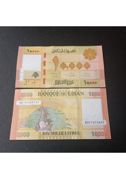 3996368F638D309BDB Lübnan 10000 Livres Çil Eski Yabancı Kağıt Para