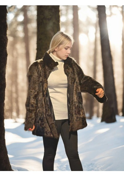 Kadın Uzun Kollu Deri Ceket - Leopar modelleri