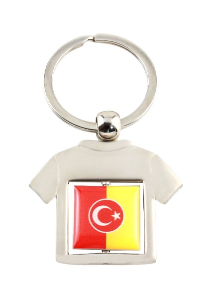 Ortası Dönebilen Sarı Kırmızı Forma Metal Anahtarlık 1 Adet