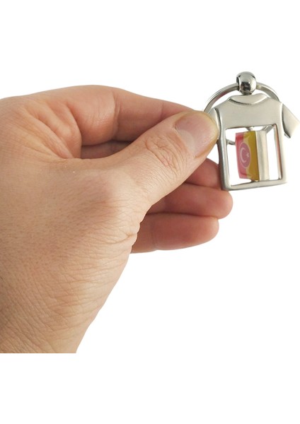 Ortası Dönebilen Sarı Kırmızı Forma Metal Anahtarlık 1 Adet fırsatları