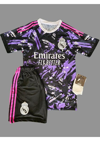 Kylian Mbappe 9 Özel Tasarım R€al Mædrid Özel Konsept Çocuk Forması 3^lü Set fırsatları