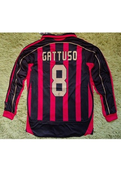 Milan 2007 Deplasman Kırmızı Gattuso Yetişkin Uzun Kol Forması