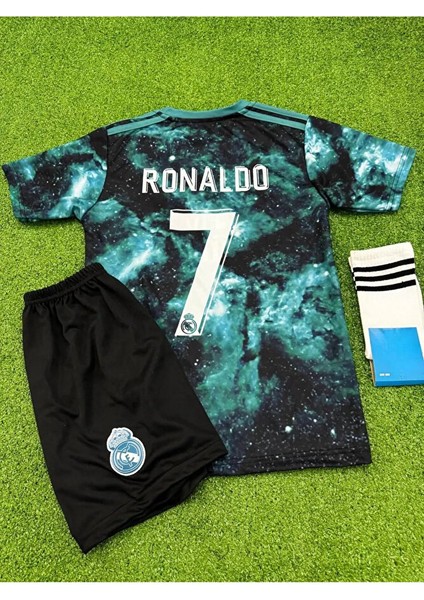 R.e.a.l'm.a.d.r.i.d' Cristiano Ronaldo Galaxy Çocuk Forması 3 Lü Set T-Shirt