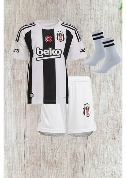2024-25-B€ŞIKTÆŞ Ciro-Immobile Iç Saha Çocuk Çubuklu Forması (Forma Şort Çorap) 3 Lü Set fiyatları