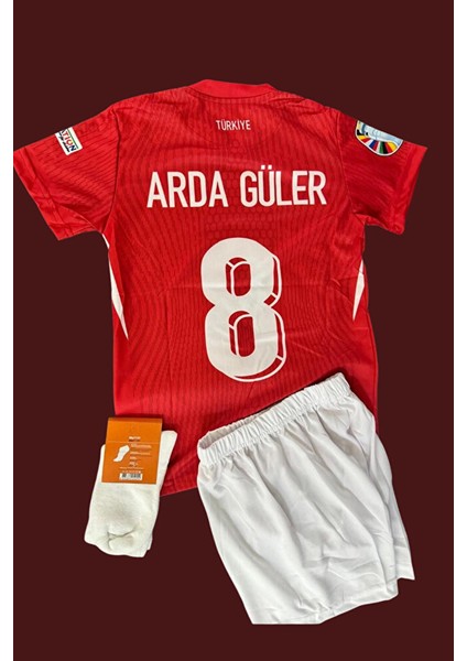 Türkiye Milli Takım Euro 2024 Arda Güler 8 Kırmızı Çocuk Forması 3'lü Set modelleri