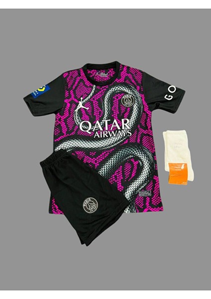 Neymar Jr 10 P:s:g Özel Tasarım ^paris-Saint-Germain^ Dragon Desenli Çocuk Forması 3^lü Set