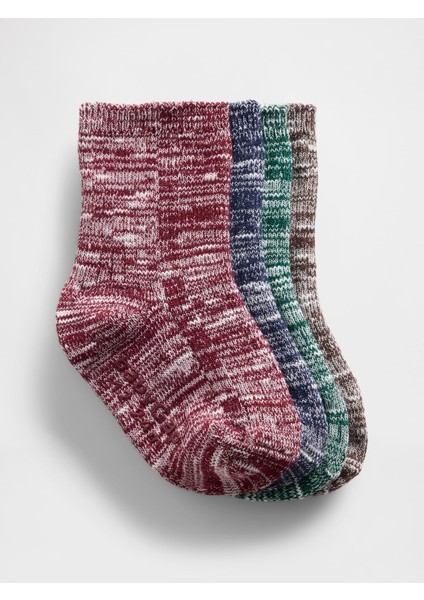 Bebek Çok Renkli 4'lü Marled Crew Çorap Seti