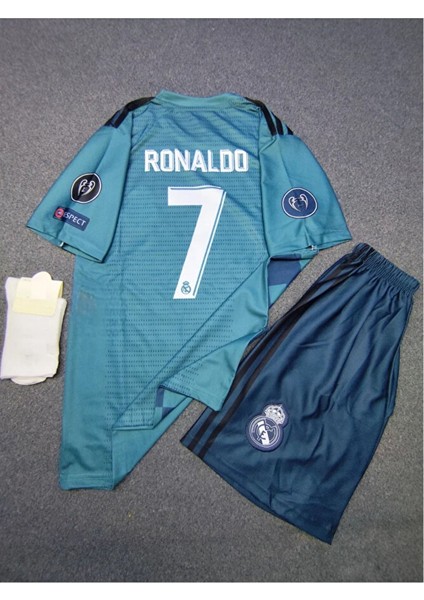 Cr7 Cristiano Ronaldo Turkuaz Röveşata Çocuk Forması 3 Lü Se