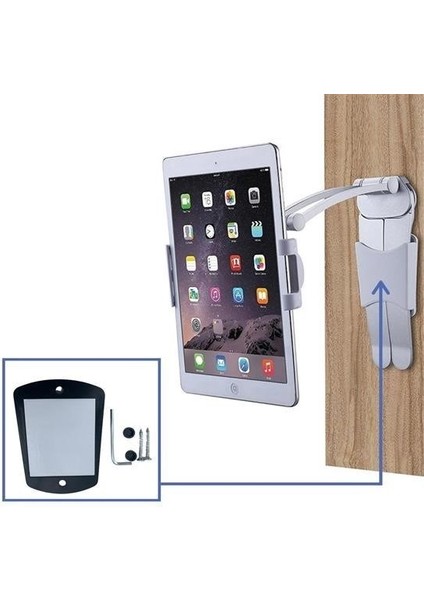 Buffer® 360 Derece Dönebilen Mutfak Masaüstü Telefon Tablet Tutucu Ayarlanabilir Esnek Ayaklı Metal