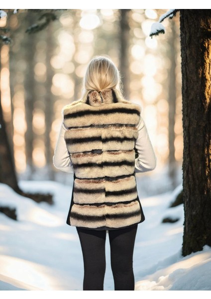 Kadın Kolsuz Hakiki Deri Kürk - Siyah fiyatları