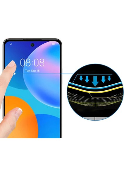Huawei P Smart 2021 Full Glue Tempered Cam Ekran KORUYUCU-(5775) - A955H710-M25955 modelleri