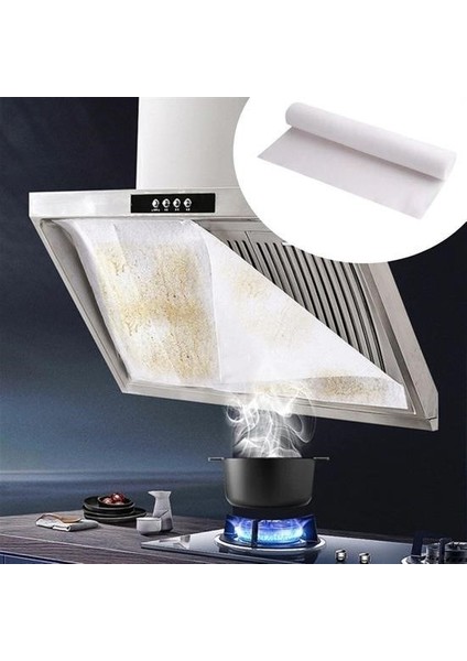 ® 2li Yağ Emici Duman Önleyici Pratik Mutfak Davlumbaz Koruyucu Dayanıklı Yedek Filtre 45X90CM
