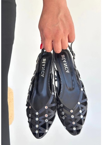 Faty Siyah Cilt Babet Ayakkabı