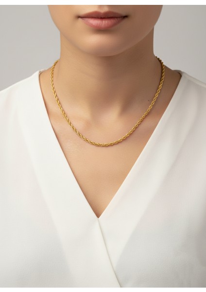 Paslanmaz Çelik Ince Burgu Kolye