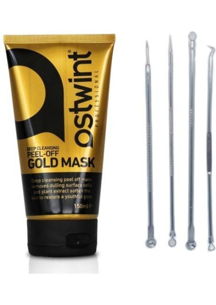 Golden Mask Soyulabilir Altın Maske 150 ml & Akne Siyah Nokta Temizleyici Komedon+Lü Set