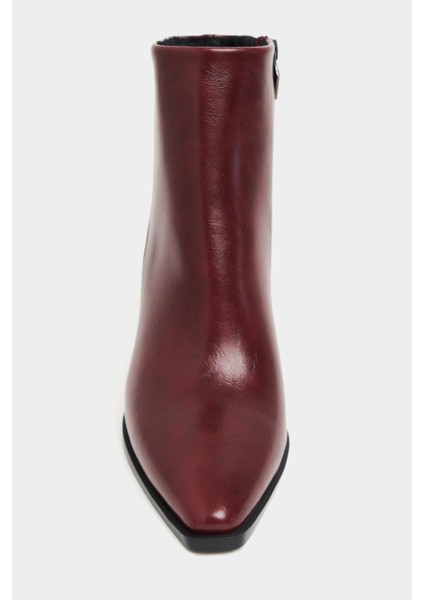 Juanita Bordo Raşel Rustik Desen Fermuar Detay Kadın Topuklu Bot indirimleri