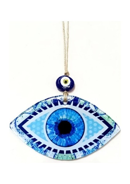 Mavi Göz Modelli Füzyon Cam Duvar Dekorasyonu