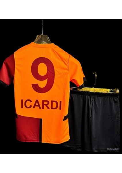 Mauro. Icardi. 9 Sarı-Kırmızı .galatasaray. Iç Saha Parçalı Çocuk Forması Forma+Şort+Çorap