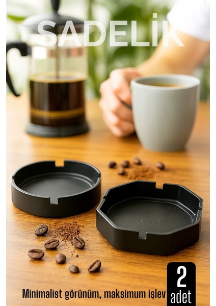 2 Li Karbon Plastik Küllük Seti - Masaüstü Küllük 722241