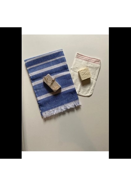 Gelin Hamamı Seti, Premium Peştemal , Ponza Topuk Taşı, Doğal Zeytinyağı Sabun, Kese 4lü Set