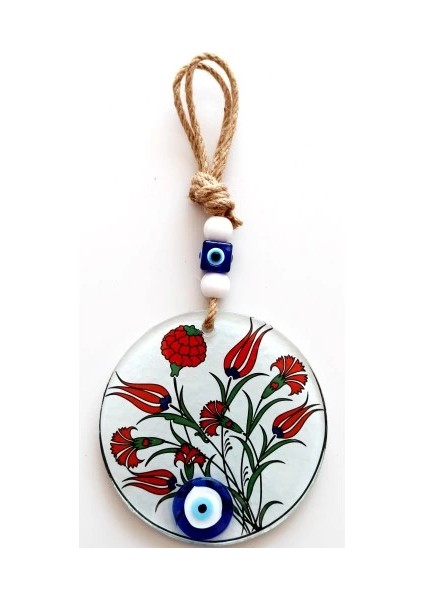 Lale Çiçeği Desenli Füzyon Cam Duvar Dekoru